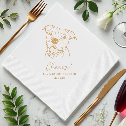 Cheers Custom Twee Pet Cocktail Servetten Trouwen