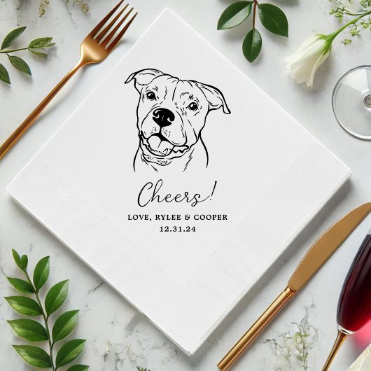 Cheers Custom Twee Pet Cocktail Servetten Trouwen