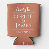 Cheers de heer mevrouw Terracotta Wedding Favor Ko Blikjeskoeler (Voorkant)