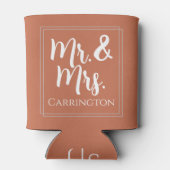 Cheers de heer mevrouw Terracotta Wedding Favor Ko Blikjeskoeler (Achterkant)