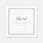 Cheers de heer Mrs. Minimalist Wedding Modern Peri Servet (Voorkant)