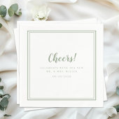 Cheers de heer Mrs. minimalist Wedding Modern Sage Servet