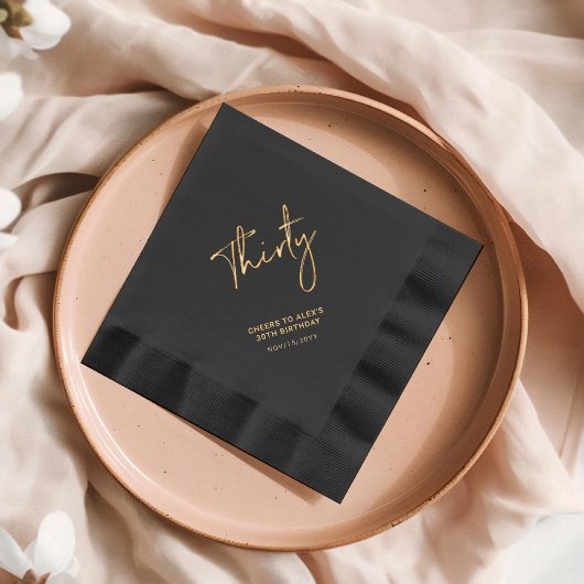 Cheers Derty | Moderne volwassen 30e verjaardag Folie Servetten