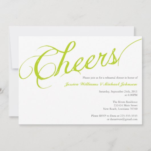 Cheers Dinner Party Kaart (Voorkant)