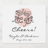Cheers Doodle Eet- en Drankje Label Set Sparkling Wijnetiket (Enkel label)