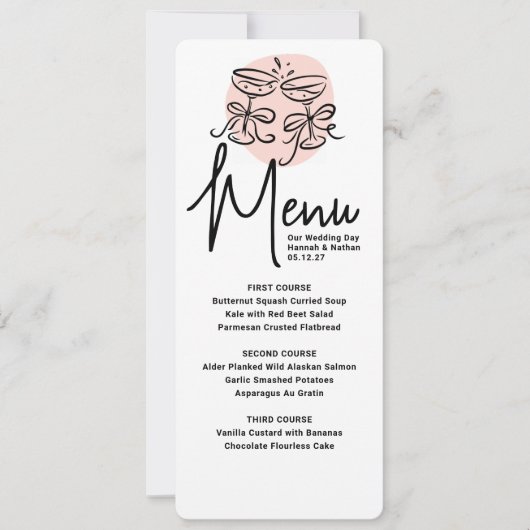 Cheers Doodle Modern Menu Trouwen (Voorkant)