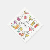 Cheers Drink Doodles Cocktail Servet (Hoek)