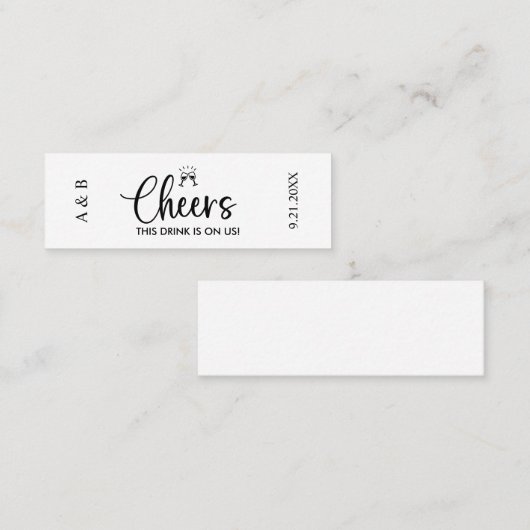 Cheers Drink op US Wedding Drink Ticket (Voorkant / Achterkant)