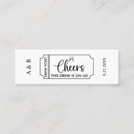 Cheers Drink op US Wedding Drink Ticket (Voorkant)