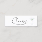 Cheers Drink Ticket Wedding Reception Mini Card (Voorkant)