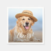 Cheers Eenvoudige Moderne Aangepaste Foto Huisdier Servet (Voorkant)