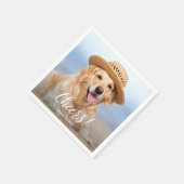 Cheers Eenvoudige Moderne Aangepaste Foto Huisdier Servet (Hoek)