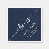 Cheers | Eenvoudige Navy Blue Business Logo Custom Servet (Voorkant)