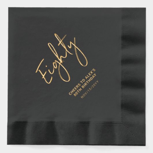 Cheers Eighty | Modern Adult 80ste verjaardag part Folie Servetten (Voorkant)