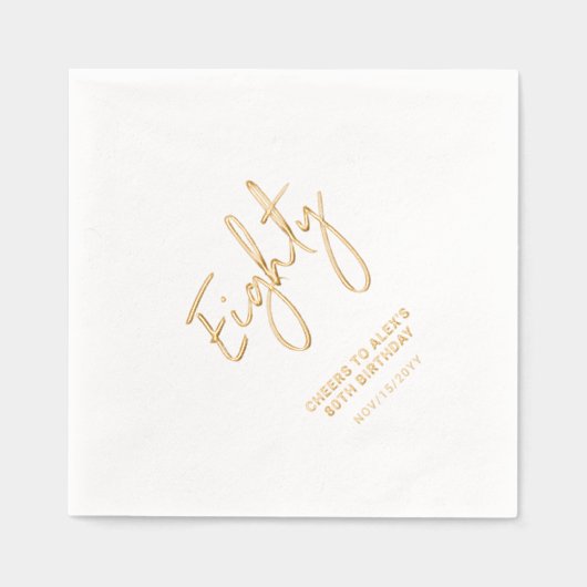 Cheers Eighty | Modern Adult 80ste verjaardag part Folie Servetten (Voorkant)