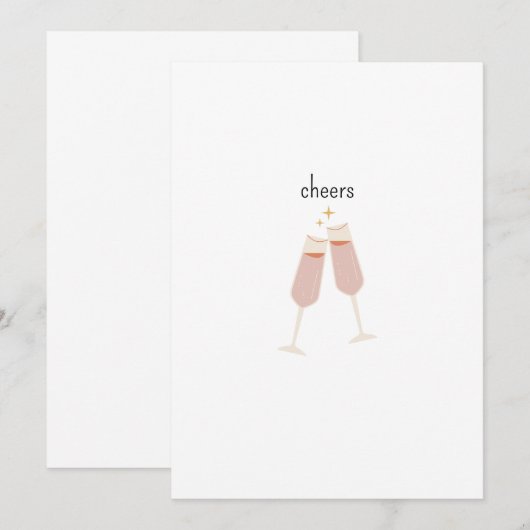 Cheers! Einladung zum Feiern  Kaart (Voorkant / Achterkant)