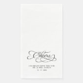 Cheers Elegant Bride & Groom Calligraphy Black Servet (Voorkant)