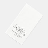 Cheers Elegant Bride & Groom Calligraphy Black Servet (Hoek)