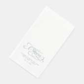 Cheers Elegant Bride & Groom Calligraphy Blue Servet (Hoek)