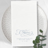 Cheers Elegant Bride & Groom Calligraphy Blue Servet