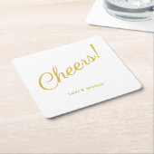 Cheers! Elegant goud Kartonnen Onderzetters (Schuin)