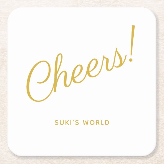 Cheers! Elegant goud Kartonnen Onderzetters (Voorkant)