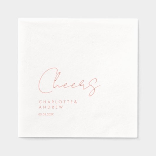 Cheers! Elegant, minimaal, handschrift Folie Servetten (Voorkant)