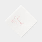 Cheers! Elegant, minimaal, handschrift Folie Servetten (Rechts)