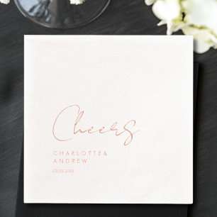 Cheers! Elegant, minimaal, handschrift Folie Servetten