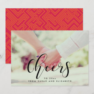 Cheers Elegant Nieuwjaar fotokaart Feestdagenkaart