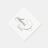 Cheers - Elegant Zwarte Scriptie Bruiloft Servet (Hoek)