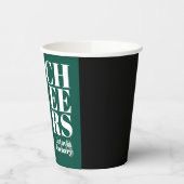 Cheers Emerald Green Modern Typography Wedding Papieren Bekers (Links)