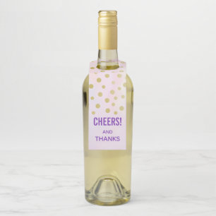 Cheers en Bedankt met Faux Gold Confetti Flessenhanger
