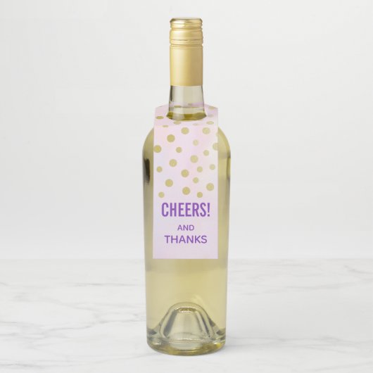 Cheers en Bedankt met Faux Gold Confetti Flessenhanger (Op fles)