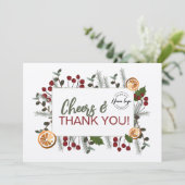 Cheers en bedankt Uw logo hier Corporate Feestdagenkaart (Staand voorkant)