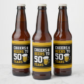Cheers en bier tot 50 jaar 50 jaar bier etiket (Flessen)