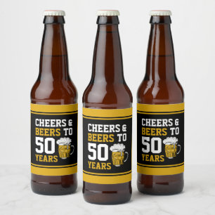 Cheers en bier tot 50 jaar 50 jaar bier etiket