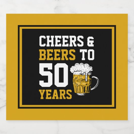 Cheers en bier tot 50 jaar 50 jaar bier etiket (Enkel label)