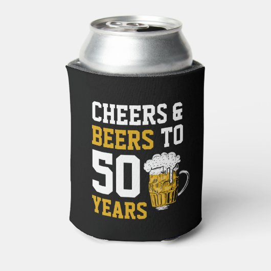 Cheers en bier tot 50 jaar 50 jaar blikjeskoeler (Blikje Achterkant)