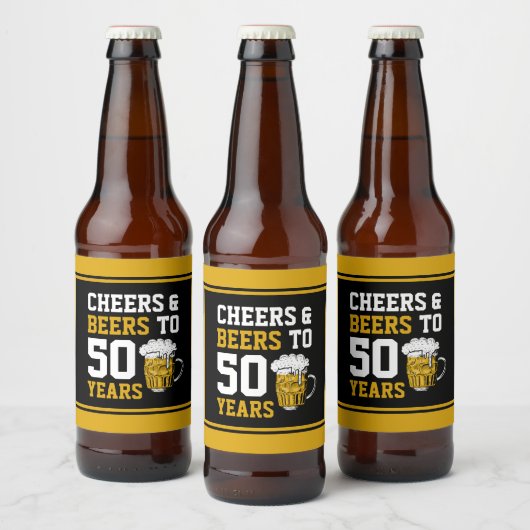 Cheers en bier tot 50 jaar 50 jaar etiket (Flessen)