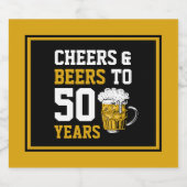 Cheers en bier tot 50 jaar 50 jaar etiket (Enkel label)