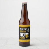 Cheers en bier tot 50 jaar 50 jaar etiket (Voorkant)