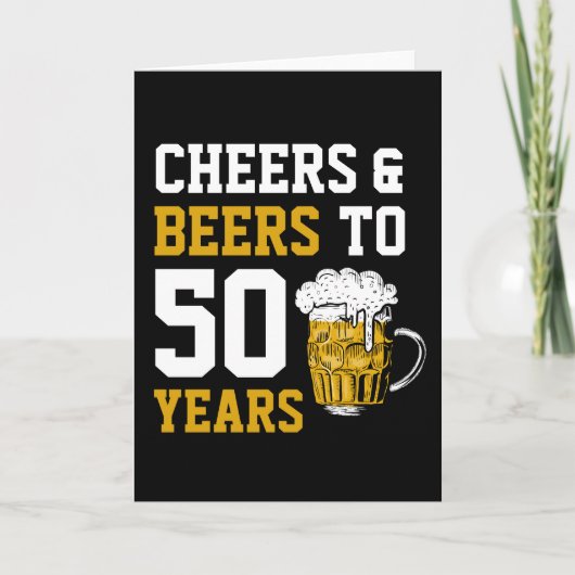 Cheers en bier tot 50 jaar 50 jaar kaart (Voorkant)