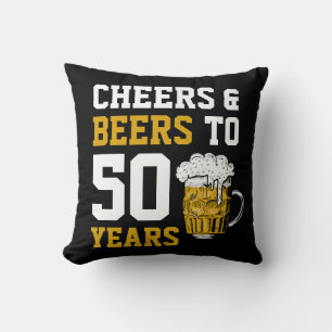 Cheers en bier tot 50 jaar 50 jaar kussen
