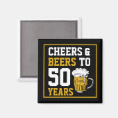 Cheers en bier tot 50 jaar 50 jaar magneet (Voorkant / Achterkant)