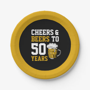Cheers en bier tot 50 jaar 50 jaar papieren bordje