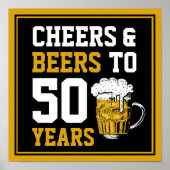 Cheers en bier tot 50 jaar 50 jaar poster (Voorkant)