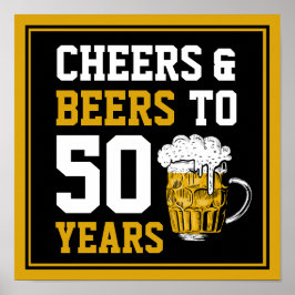 Cheers en bier tot 50 jaar 50 jaar poster