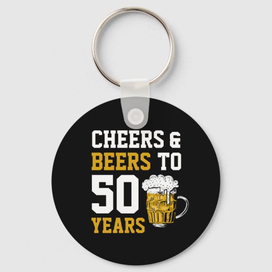 Cheers en bier tot 50 jaar 50 jaar sleutelhanger (Voorkant)