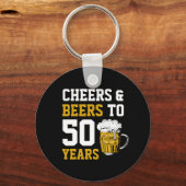 Cheers en bier tot 50 jaar 50 jaar sleutelhanger (Voorkant)